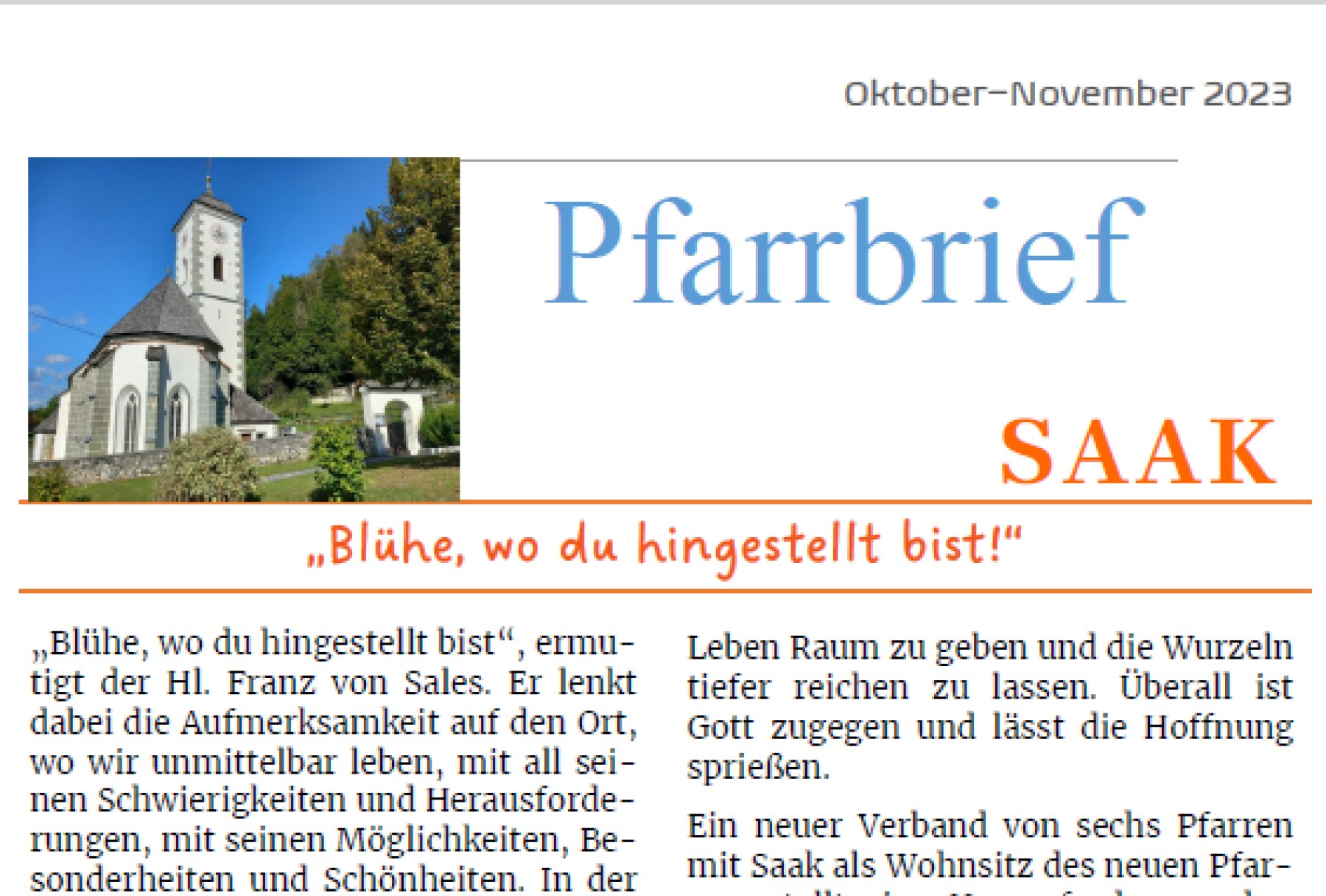 Pfarrbrief Oktober-November