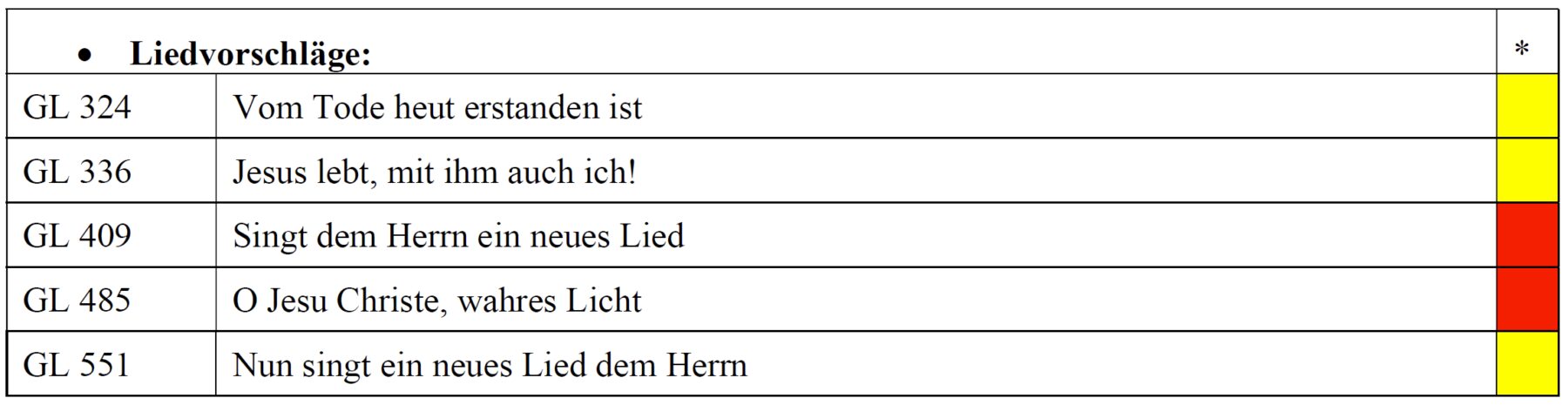 Liedplan Mai 2021