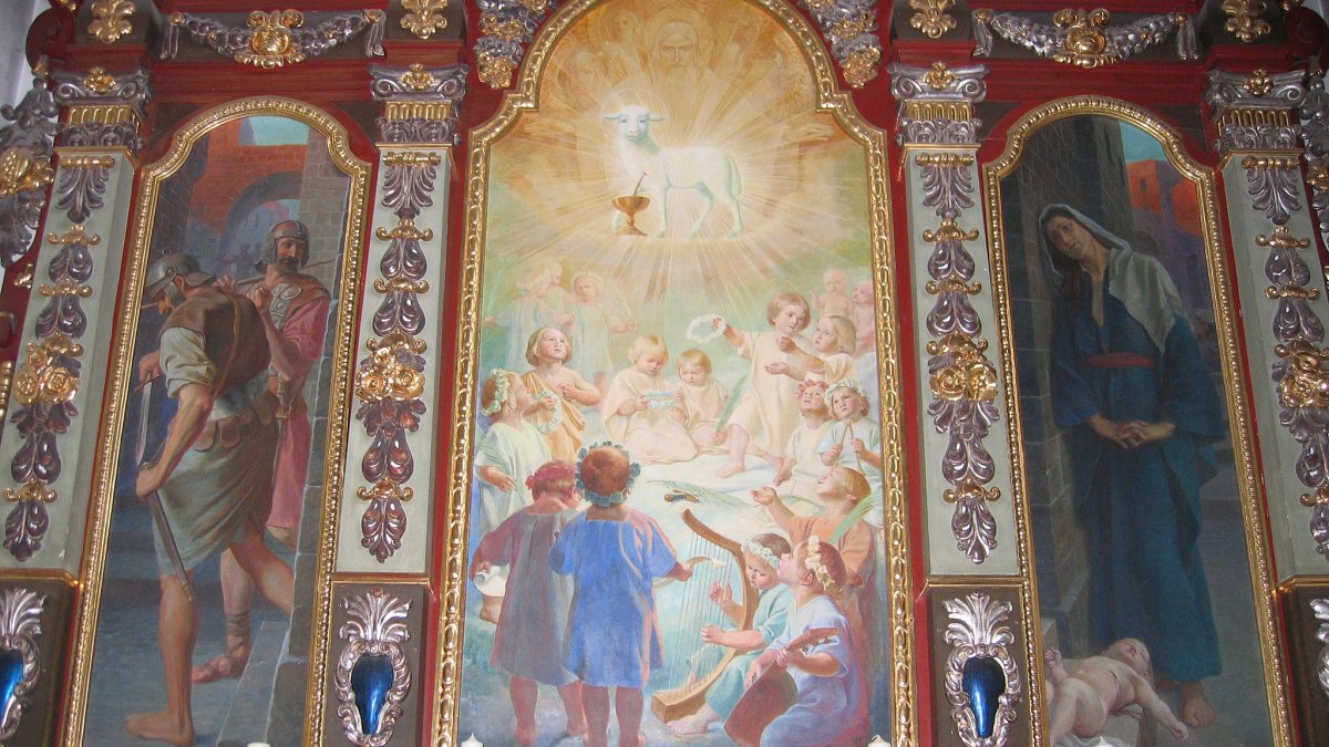 Altar der "Unschuldigen Kinder" in der Basilika St. Anna des bayerischen Wallfahrtsortes Altötting (Sziklai 17:42, 29. Jan. 2008 (CET) [Copyrighted free use], von Wikimedia Commons)